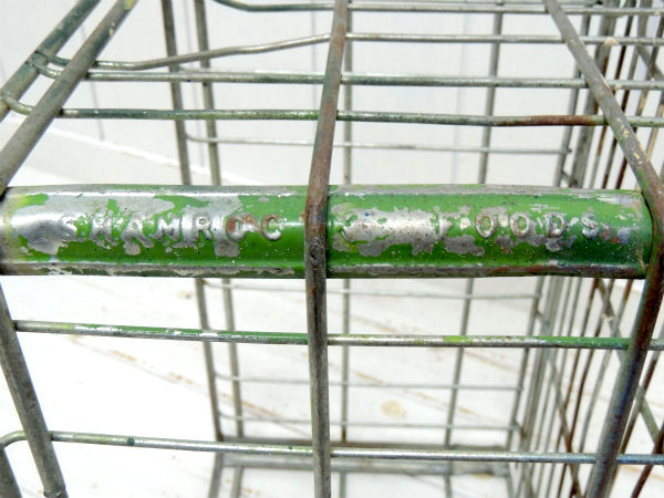 【1922y〜・老舗・SHAMROCK FOODS】ヴィンテージ・ミルクボトルケース・キャリーケース