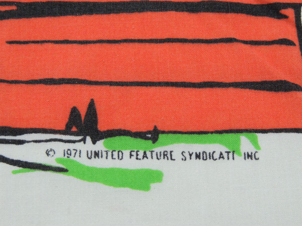 【スヌーピー】ピーナッツの仲間・ベッドタイム柄・70'ヴィンテージ・USEDフラットシーツ(1/2)