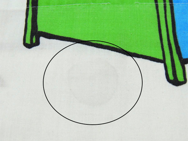 【スヌーピー】ピーナッツの仲間・ベッドタイム柄・70'ヴィンテージ・USEDフラットシーツ(1/2)