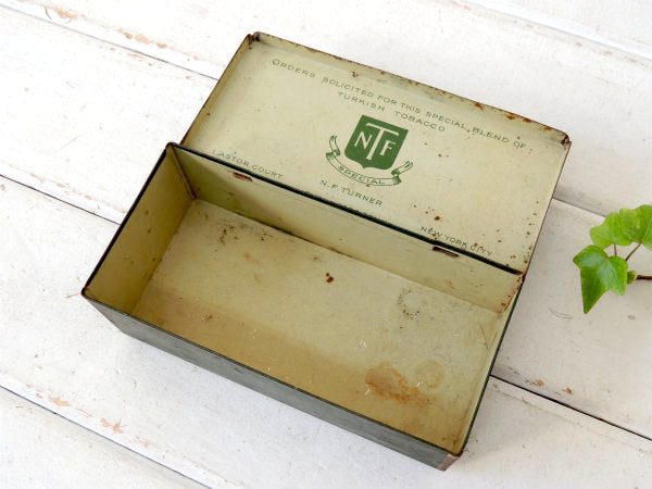 【TOBACCO・葉巻缶・NY】②アンティーク・OLD・タバコ缶・ティン缶・ブリキ缶