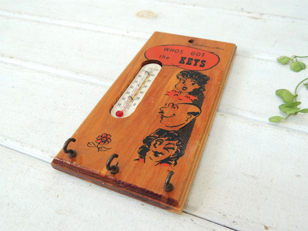 WHOS GOT the KEYS サーモメーター 温度計 セドナ スーベニア 木製 ヴィンテージ キーフック 鍵フック 壁飾り USA