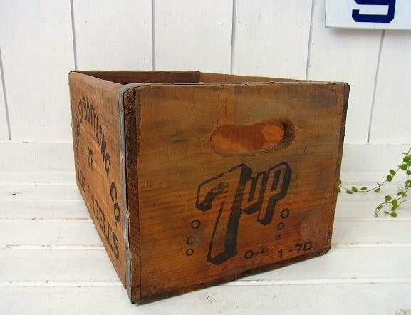 【7UP】セブンアップ・ドリンクのヴィンテージ・ウッドボックス/木箱 USA