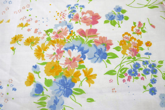 CANNON パステルカラー 花柄 ヴィンテージ ユーズドシーツ(ボックスタイプ) ハンドメイド