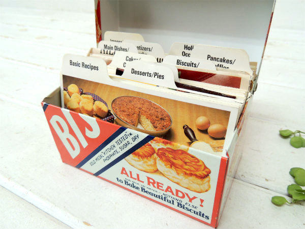 【BISQUICK】ビスクイック・たくさんのレシピカード付き・ヴィンテージ・レシピボックス/レシピ缶