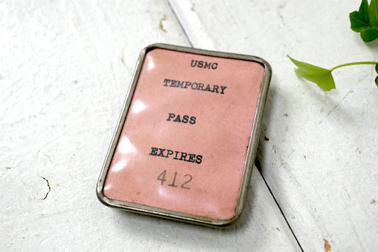 ミリタリー・USMC 412 アメリカ海兵隊・ヴィンテージ ID バッジ 刻印 アメリカ軍 US