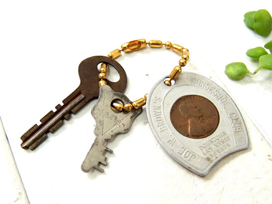 【GOOD LUCK】1956y・キーホルダー・コイン&古鍵2本付き・ラスベガス・カジノ