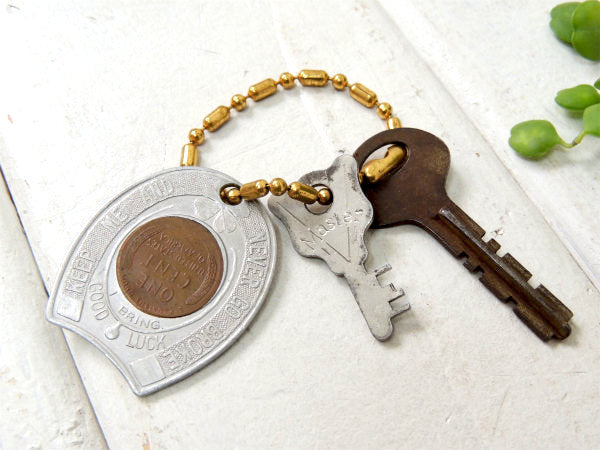【GOOD LUCK】1956y・キーホルダー・コイン&古鍵2本付き・ラスベガス・カジノ