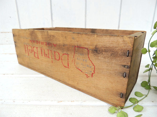 【Dairy Belt】USA!ウィスコンシン州・木製・アンティーク・チーズボックス/木箱