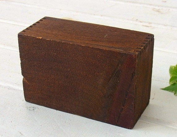 木製・小さなアンティーク・ウッドボックス/木箱/あられ組み USA