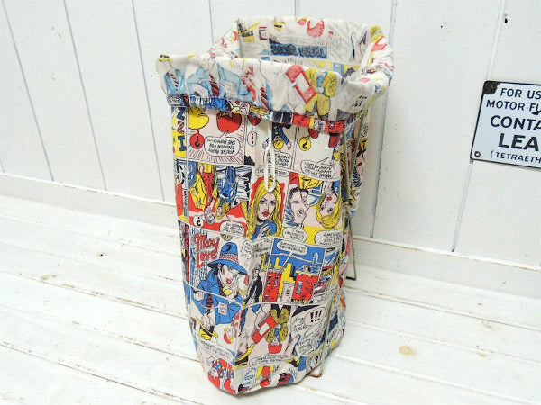4種類のアメリカンコミック柄・ヴィンテージ・バッグ/ランドリーバッグ/布袋 USA