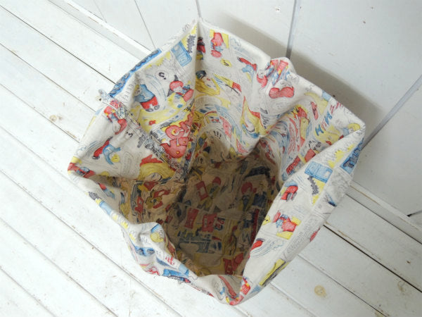 4種類のアメリカンコミック柄・ヴィンテージ・バッグ/ランドリーバッグ/布袋 USA