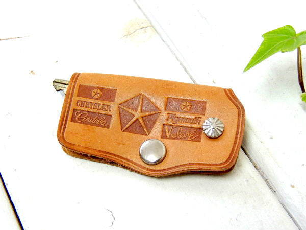 【1970's~・クライスラー・アメ車・コルドバ】ヴィンテージ・革・レザーキーケース・鍵2本付き