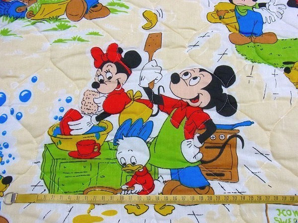 【ミッキー&フレンズ】レトロなミッキーのヴィンテージ・ベッドスプレッド/ベッドカバー　USA