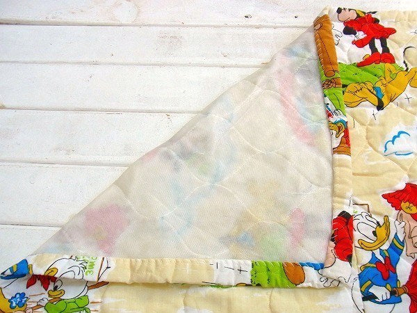 【ミッキー&フレンズ】レトロなミッキーのヴィンテージ・ベッドスプレッド/ベッドカバー　USA