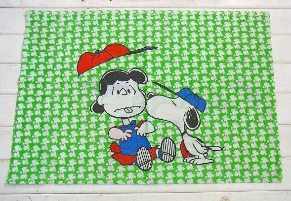 【スヌーピー】ベースボール柄・ヴィンテージ・USEDピロケース/枕カバー USA