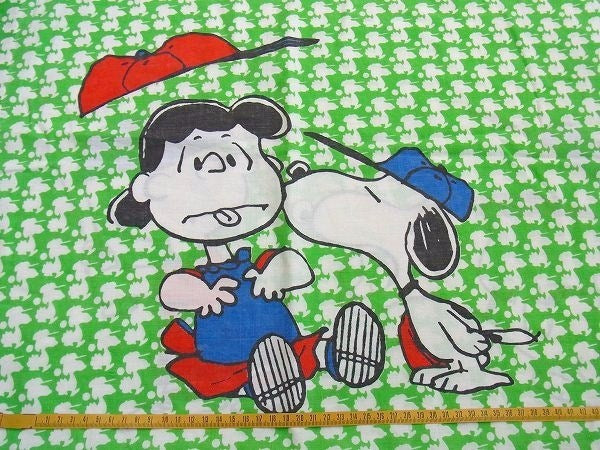 【スヌーピー】ベースボール柄・ヴィンテージ・USEDピロケース/枕カバー USA