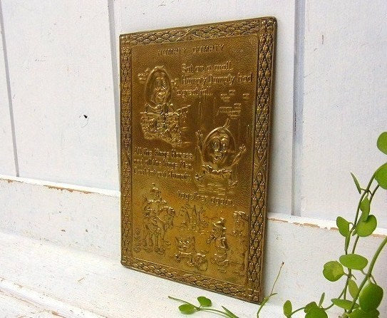 【ハンプティ ダンプティ】イギリス製・40'sアンティーク・壁飾り/壁掛け/真鍮プレート