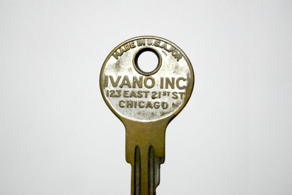 シカゴ IVANO 123 21 ST アンティーク・YALE・Key・古鍵・鍵・キー USA