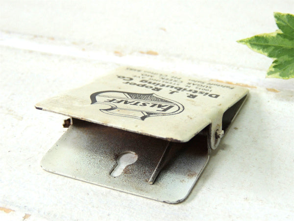 【FALSTAFF】スチール製・ヴィンテージ・アドバタイジング・クリップ・ホワイト×ブラック