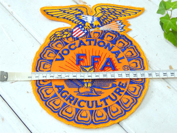 FFAエンブレム・青年組織　USA・イーグル&ふくろう・ヴィンテージ・刺繍ワッペン・デッドストック