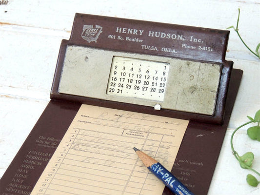 1952's HERTZ ハーツレンタカー・カレンダー付き・バインダー・アンティーク・工業系