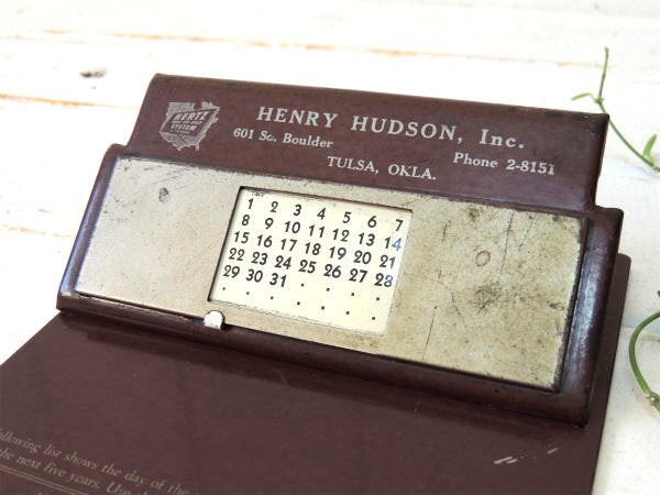 1952's HERTZ ハーツレンタカー・カレンダー付き・バインダー・アンティーク・工業系