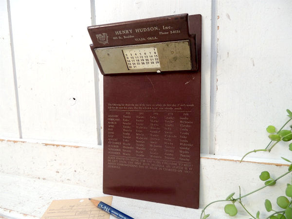 1952's HERTZ ハーツレンタカー・カレンダー付き・バインダー・アンティーク・工業系