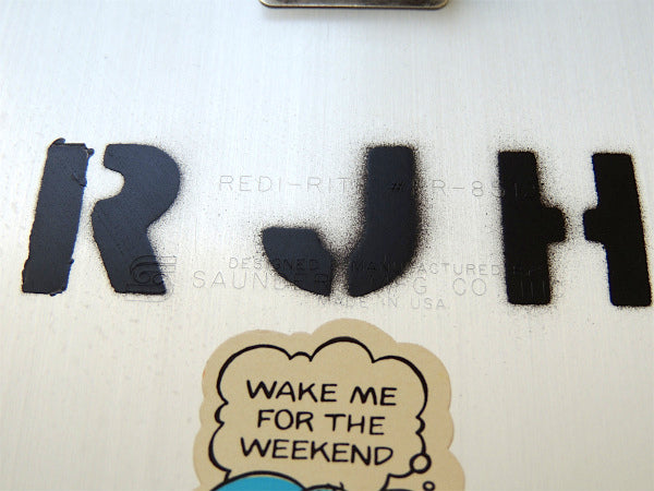 SAUNDERS 工業系・書類ケース付き・アルミ製・ビンテージ・バインダー クリップボード USA