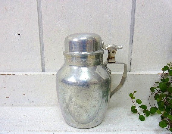小さなアンティーク・アルミポット/水差し　USA