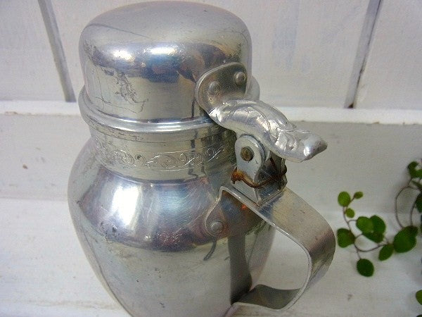 小さなアンティーク・アルミポット/水差し　USA