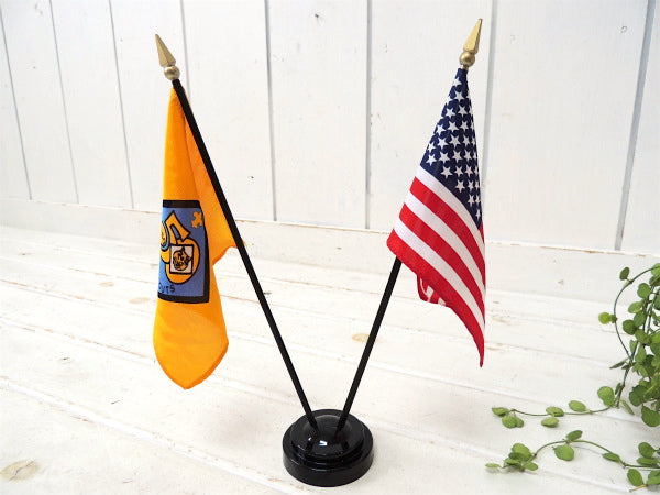 1975's ボーイスカウト CUB SCOUTS×星条旗 カブスカウト 50周年 記念 ヴィンテージ 卓上フラッグ ツインフラッグ 看板　サイン