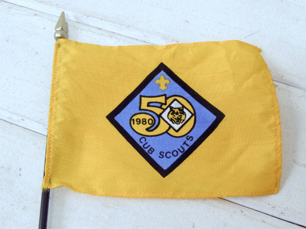 1975's ボーイスカウト CUB SCOUTS×星条旗 カブスカウト 50周年 記念 ヴィンテージ 卓上フラッグ ツインフラッグ 看板　サイン