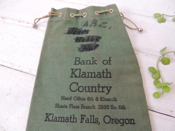【Bank of Klamath】USA!オレゴン州・クラマス銀行・ヴィンテージ・コイン袋/布袋