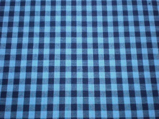 デッドストック　ブルー/青色・ギンガムチェック柄・ファブリック/生地