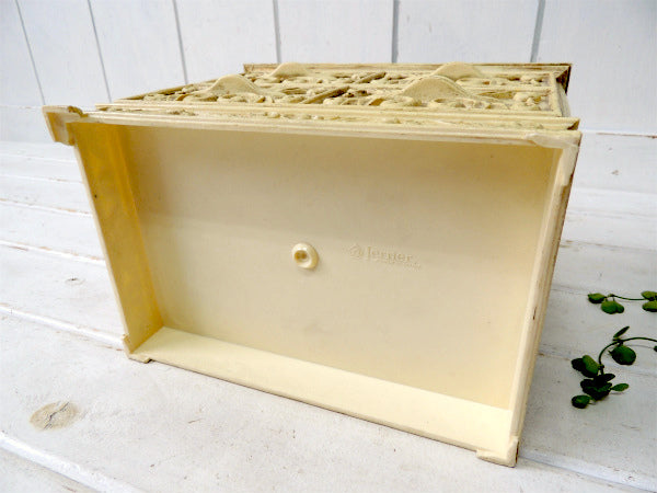 Lerner 素敵なエンボス模様・2段式・ヴィンテージ・ジュエリーケース/宝石箱/卓上チェスト