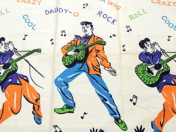 【エルヴィス プレスリー】ロックンロール・デッドストック・50'sヴィンテージ・生地・ファブリック