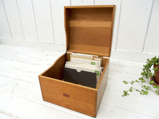 【Weis】USA!組木の木製・アンティーク・ファイルホルダー/書類ケース/カードボックス