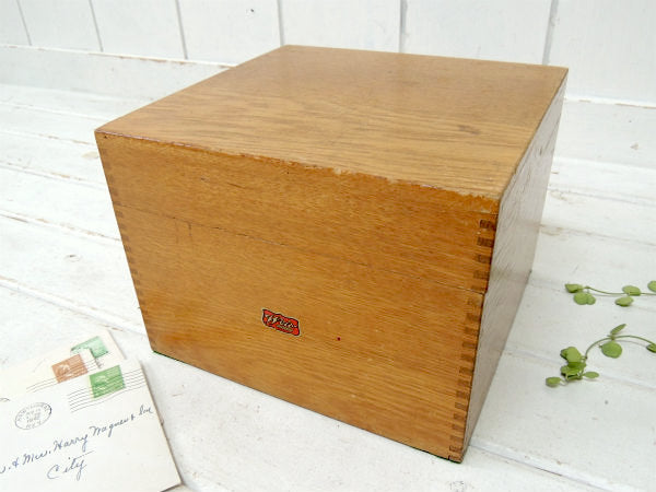 【Weis】USA!組木の木製・アンティーク・ファイルホルダー/書類ケース/カードボックス