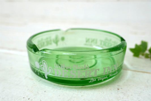 ラスベガス ホテル カジノDESERT INN サボテン グリーンガラス・ビンテージ・灰皿 USA