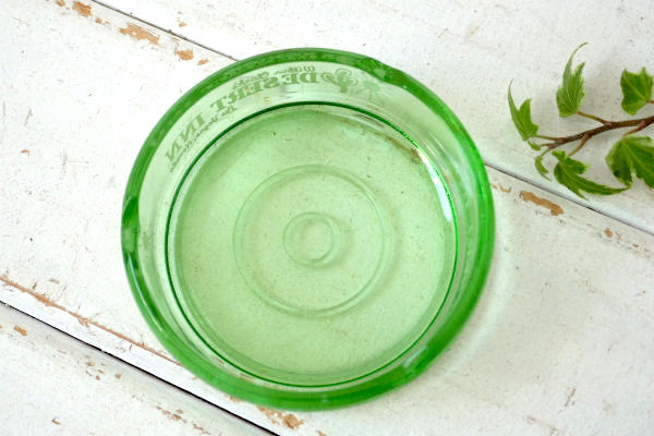 ラスベガス ホテル カジノDESERT INN サボテン グリーンガラス・ビンテージ・灰皿 USA