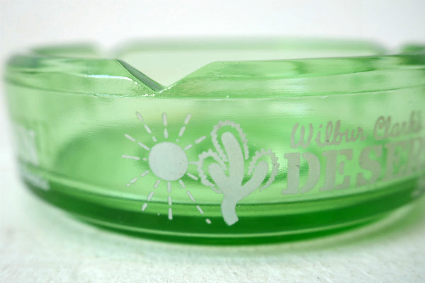 ラスベガス ホテル カジノDESERT INN サボテン グリーンガラス・ビンテージ・灰皿 USA