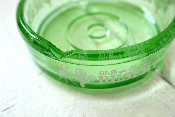 ラスベガス ホテル カジノDESERT INN サボテン グリーンガラス・ビンテージ・灰皿 USA