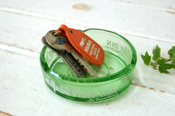 ラスベガス ホテル カジノDESERT INN サボテン グリーンガラス・ビンテージ・灰皿 USA