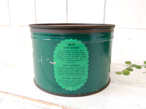 【MJB】ブリキ製・フタ付き・ヴィンテージ・コーヒー缶 ガーデニング USA