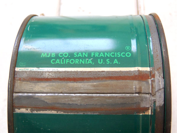 【MJB】ブリキ製・フタ付き・ヴィンテージ・コーヒー缶 ガーデニング USA
