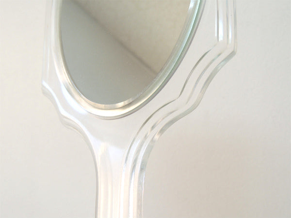 【クラシカルデザイン】ミッドセンチュリー・クリア・両面タイプ・ビンテージ・ハンドミラー・手鏡 USA