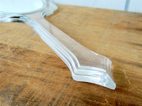 【クラシカルデザイン】ミッドセンチュリー・クリア・両面タイプ・ビンテージ・ハンドミラー・手鏡 USA