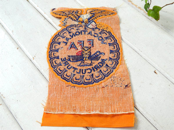 【FFAエンブレム・青年組織】USA・イーグル&ふくろう・ヴィンテージ・刺繍ワッペン・リメイク用