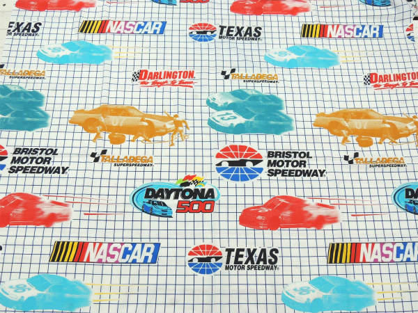 NASCAR ナスカー・車&レースカー・ビンテージ・ユーズドシーツ　フラットタイプ　USA