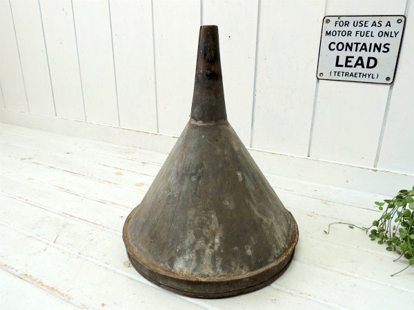 特大サイズ・ブリキ製・ヴィンテージ・じょうご・漏斗・ファンネル・ロート USA